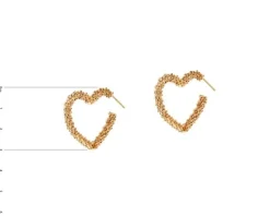 Kolczyki z mosiądzu pozłacane - serca
