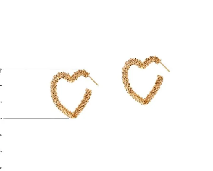 Kolczyki z mosiądzu pozłacane - serca