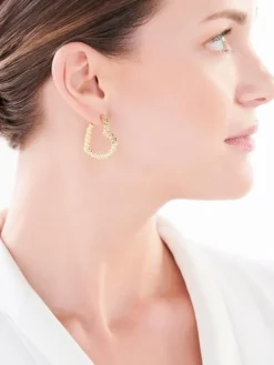 Kolczyki z mosiądzu pozłacane - serca