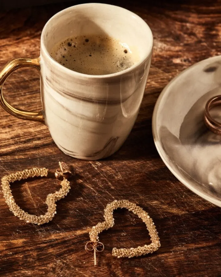 Kolczyki z mosiądzu pozłacane - serca