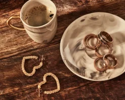 Kolczyki z mosiądzu pozłacane - serca