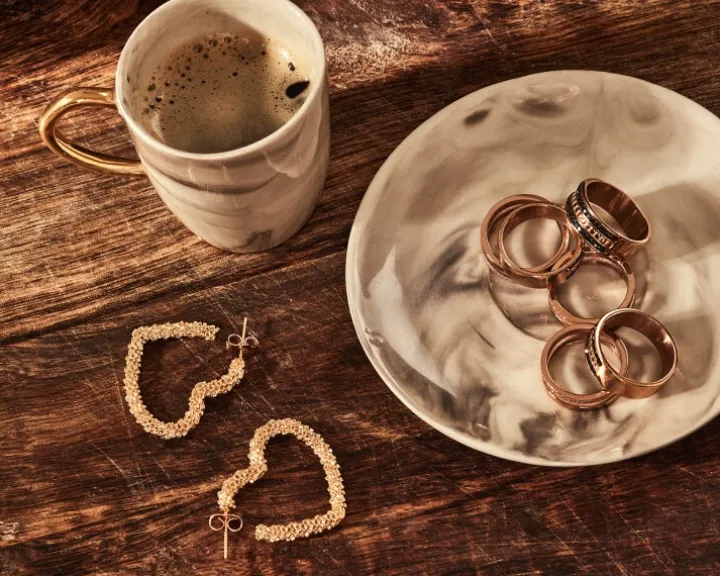 Kolczyki z mosiądzu pozłacane - serca