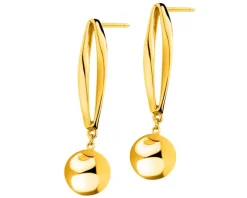 Kolczyki z mosiądzu pozłacane - kulki