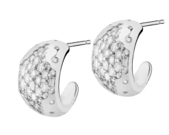 Kolczyki z mosiądzu rodowane z cyrkoniami