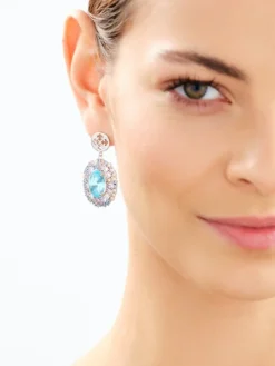 Kolczyki z mosiądzu rodowane z cyrkoniami