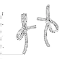 Kolczyki z mosiądzu rodowane z cyrkoniami - kokardki