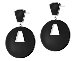 Kolczyki z mosiądzu rodowane z agatami