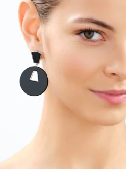 Kolczyki z mosiądzu rodowane z agatami