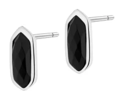 Kolczyki z mosiądzu rodowane z agatami