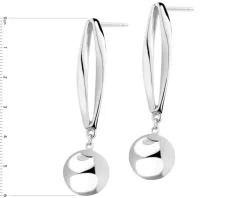 Kolczyki z mosiądzu rodowane - kulki