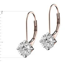 Kolczyki z różowego i białego złota z brylantami - 0,28 ct - próba 585