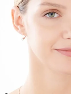 Kolczyki z różowego i białego złota z brylantami - 0,28 ct - próba 585