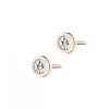 Kolczyki z różowego i białego złota z diamentami - 0,02 ct - próba 375