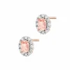 Kolczyki z różowego złota z brylantami i morganitami - próba 585