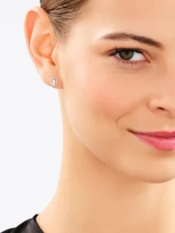 Kolczyki z różowego złota z diamentami i morganitami - próba 585