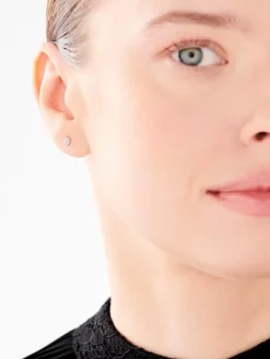 Kolczyki z różowego złota z diamentami - 0,09 ct - próba 585