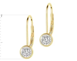 Kolczyki z żółtego i białego złota z brylantami - 0,17 ct - próba 585