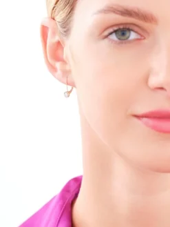 Kolczyki z żółtego i białego złota z brylantami - 0,17 ct - próba 585