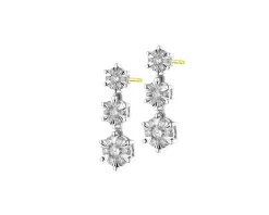 Kolczyki z żółtego i białego złota z brylantami - 0,75 ct - próba 585