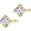 Kolczyki z żółtego i białego złota z brylantami - 0,02 ct - próba 585