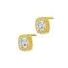 Kolczyki z żółtego i białego złota z diamentami - 0,30 ct - próba 585