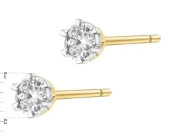 Kolczyki z żółtego i białego złota z brylantami - 0,36 ct - próba 585