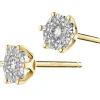 Kolczyki z żółtego i białego złota z brylantami - 0,25 ct - próba 585