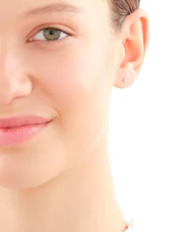 Kolczyki z żółtego i białego złota z brylantami - 0,04 ct - próba 375