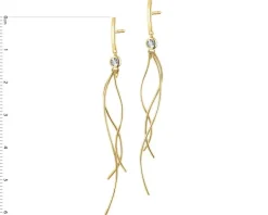 Kolczyki z żółtego i białego złota z diamentami - 0,006 ct - próba 585