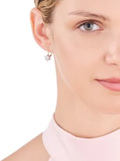 Kolczyki z żółtego i białego złota z brylantami - 0,51 ct - próba 585