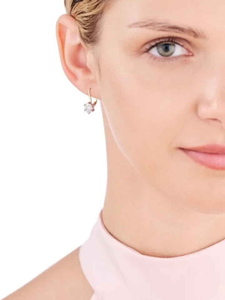 Kolczyki z żółtego i białego złota z brylantami - 0,51 ct - próba 585