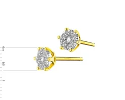 Kolczyki z żółtego i białego złota z brylantami - 0,45 ct - próba 585