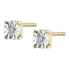 Kolczyki z żółtego i białego złota z brylantami - 0,02 ct - próba 375