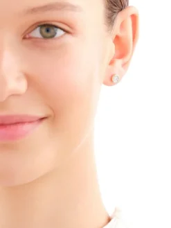 Kolczyki z żółtego i białego złota z brylantami - 0,20 ct - próba 585