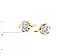 Kolczyki z żółtego i białego złota z brylantami - 0,05 ct - próba 585