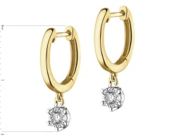 Kolczyki z żółtego i białego złota z brylantami - 0,15 ct - próba 585