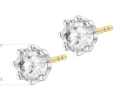 Kolczyki z żółtego i białego złota z brylantami - 1,00 ct - próba 585