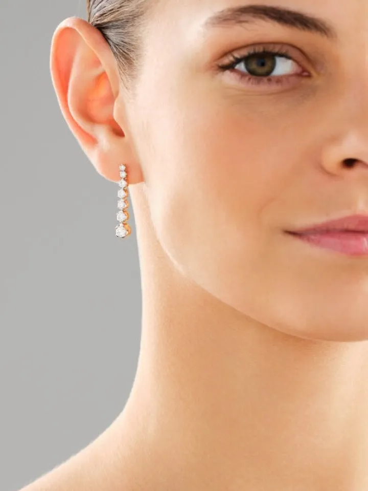 Kolczyki z żółtego złota z brylantami laboratoryjnymi - 2,00 ct - próba 750