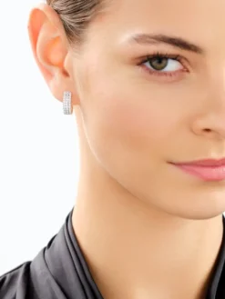 Kolczyki z żółtego złota z brylantami laboratoryjnymi - koła - 0,75 ct - próba 585