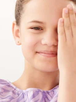 Kolczyki z żółtego złota z brylantami - 0,08 ct - próba 585