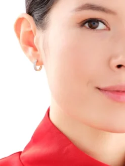 Kolczyki z żółtego złota z brylantami - koła - 0,25 ct - próba 585