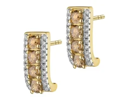 Kolczyki z żółtego złota z brylantami - 1,13 ct - próba 585