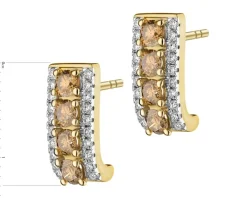 Kolczyki z żółtego złota z brylantami - 1,13 ct - próba 585