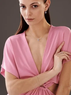 Kolczyki z żółtego złota z brylantami i tanzanitami - próba 585