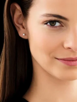 Kolczyki z żółtego złota z brylantami - serca - 0,24 ct - próba 585