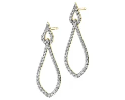 Kolczyki z żółtego złota z brylantami - 0,36 ct - próba 585