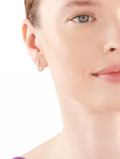 Kolczyki z żółtego złota z brylantami - koła - 0,15 ct - próba 585