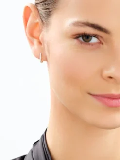 Kolczyki z żółtego złota z brylantami laboratoryjnymi - koła - 0,20 ct - próba 585