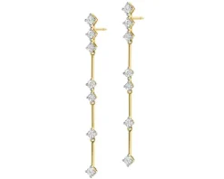 Kolczyki z żółtego złota z brylantami - 1,06 ct - próba 750