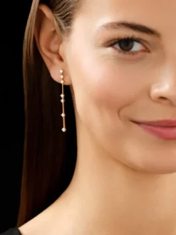 Kolczyki z żółtego złota z brylantami - 1,06 ct - próba 750